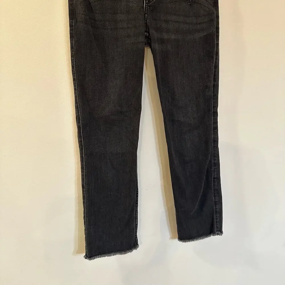 Abercrombie Kids High Rise Ankle Straight Jeans sz 11/12 SLIM Girls Black Jeans